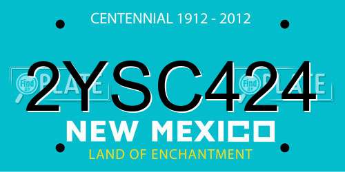 2YSC424 New Mexico License Plate