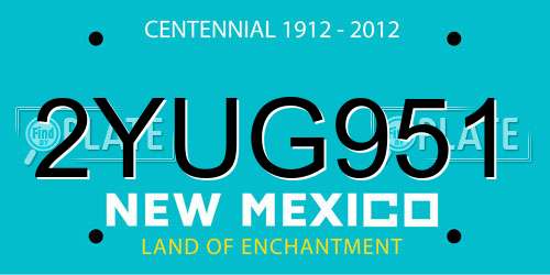 2YUG951 New Mexico License Plate