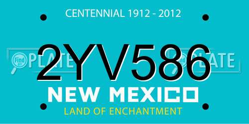 2YV586 New Mexico License Plate