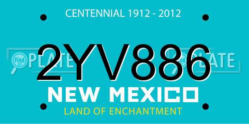 2YV886 New Mexico License Plate
