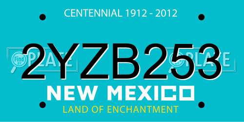 2YZB253 New Mexico License Plate