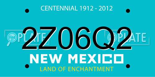 2Z06Q2 New Mexico License Plate