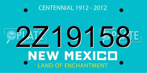 2Z19158 New Mexico License Plate