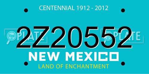 2Z20552 New Mexico License Plate