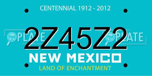 2Z45Z2 New Mexico License Plate