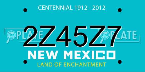 2Z45Z7 New Mexico License Plate