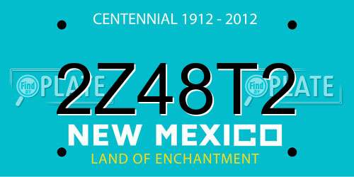 2Z48T2 New Mexico License Plate