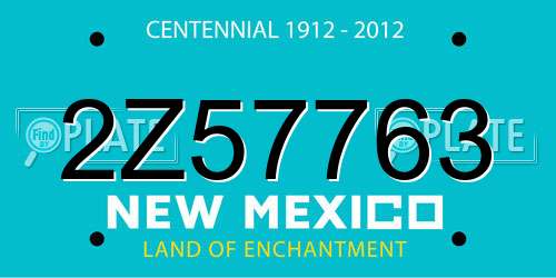 2Z57763 New Mexico License Plate
