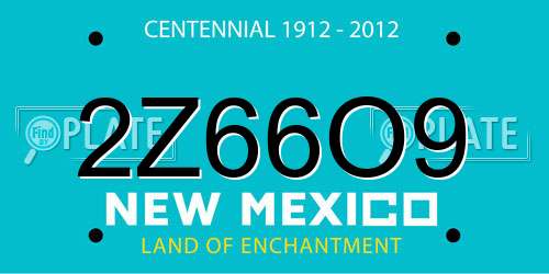 2Z66O9 New Mexico License Plate
