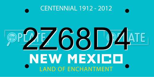 2Z68D4 New Mexico License Plate