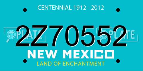 2Z70552 New Mexico License Plate