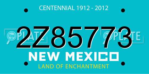 2Z85773 New Mexico License Plate
