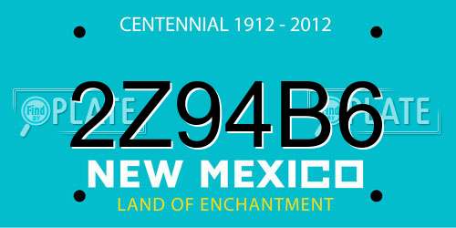 2Z94B6 New Mexico License Plate