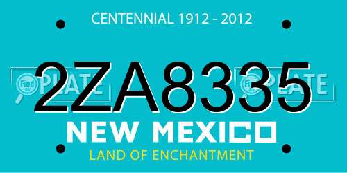 2ZA8335 New Mexico License Plate