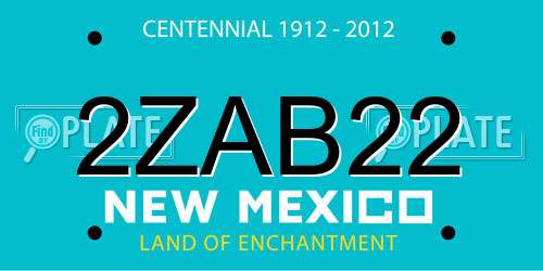 2ZAB22 New Mexico License Plate