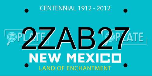 2ZAB27 New Mexico License Plate