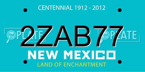 2ZAB77 New Mexico License Plate