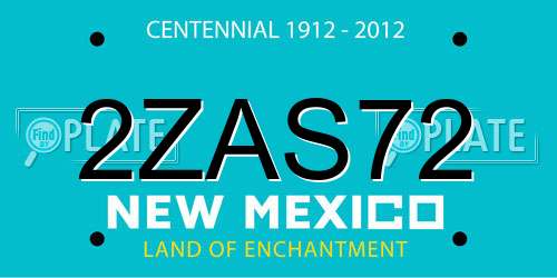 2ZAS72 New Mexico License Plate