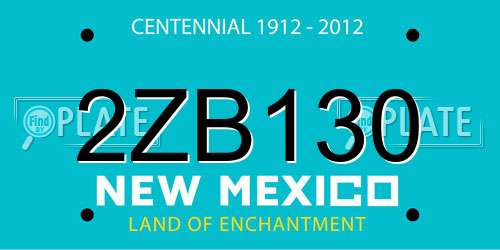 2ZB130 New Mexico License Plate