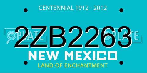 2ZB2263 New Mexico License Plate
