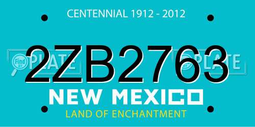 2ZB2763 New Mexico License Plate