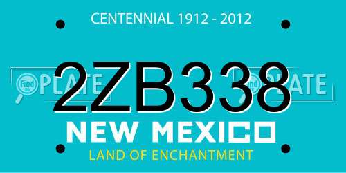 2ZB338 New Mexico License Plate
