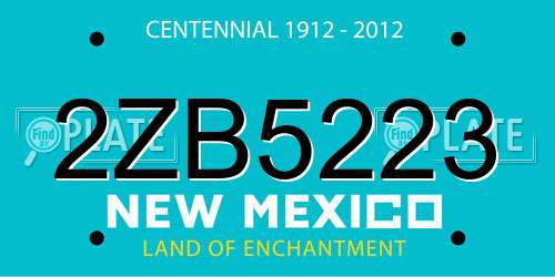 2ZB5223 New Mexico License Plate