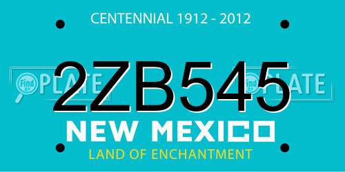2ZB545 New Mexico License Plate