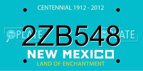 2ZB548 New Mexico License Plate