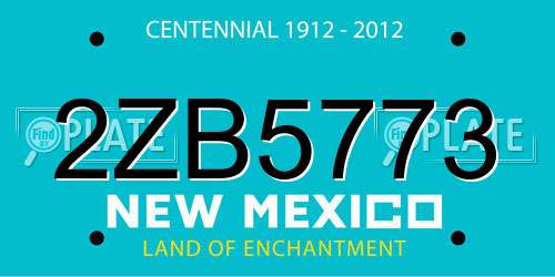 2ZB5773 New Mexico License Plate