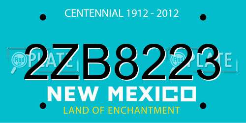 2ZB8223 New Mexico License Plate