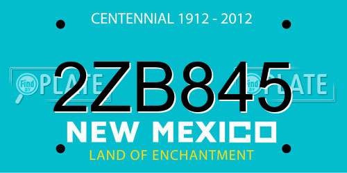 2ZB845 New Mexico License Plate