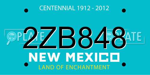 2ZB848 New Mexico License Plate