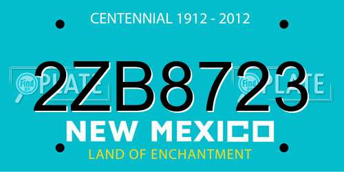 2ZB8723 New Mexico License Plate