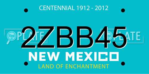 2ZBB45 New Mexico License Plate