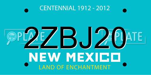 2ZBJ20 New Mexico License Plate