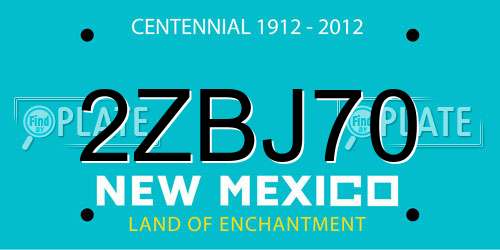2ZBJ70 New Mexico License Plate