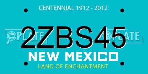2ZBS45 New Mexico License Plate