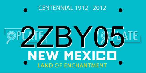 2ZBY05 New Mexico License Plate