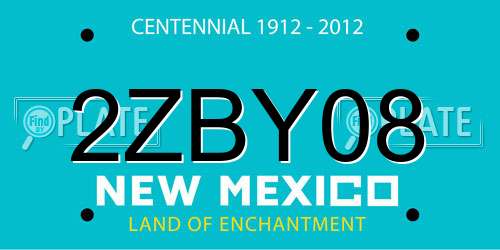 2ZBY08 New Mexico License Plate