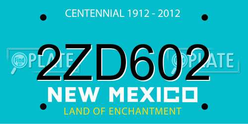 2ZD602 New Mexico License Plate