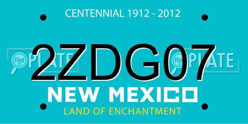 2ZDG07 New Mexico License Plate