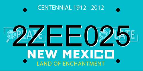 2ZEE025 New Mexico License Plate