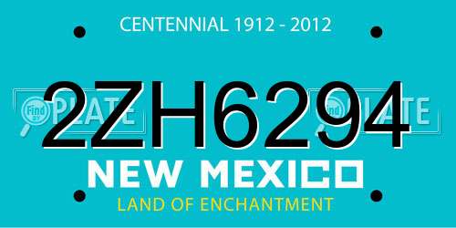 2ZH6294 New Mexico License Plate
