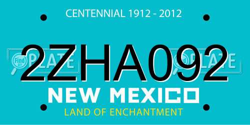 2ZHA092 New Mexico License Plate
