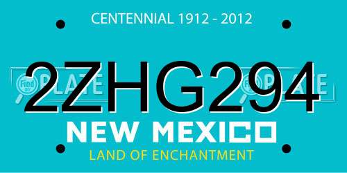 2ZHG294 New Mexico License Plate