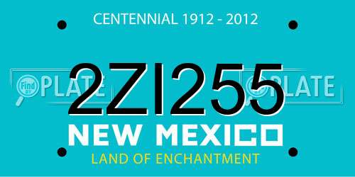 2ZI255 New Mexico License Plate