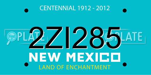 2ZI285 New Mexico License Plate