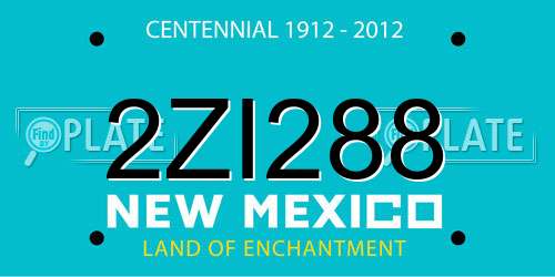2ZI288 New Mexico License Plate