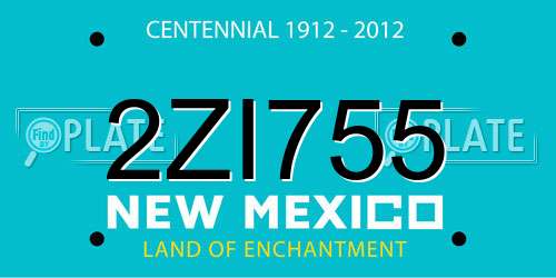 2ZI755 New Mexico License Plate
